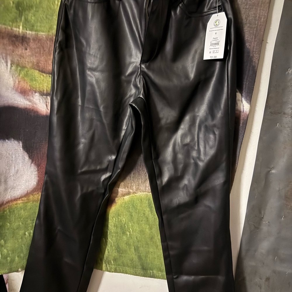 Black Faux Leather Pants
